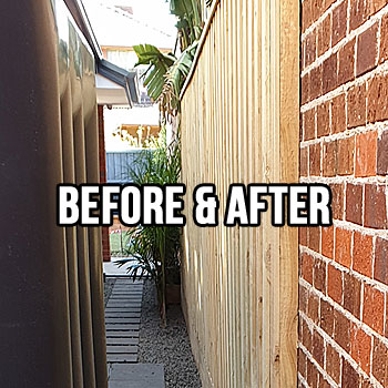Before & After Garden Paver Lane Way
